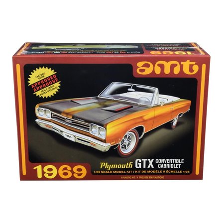 AMT Skill 2 Model Kit 1969 Plymouth GTX Convertible 1 by 25 Scale Model AMT1137M